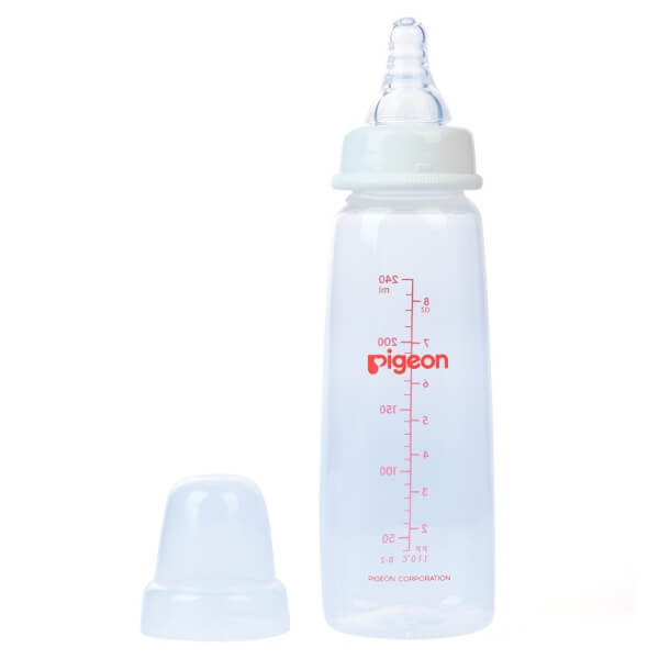 Combo 2 Bình sữa Pigeon nhựa PP BPA Free cổ hẹp vuông 240ml