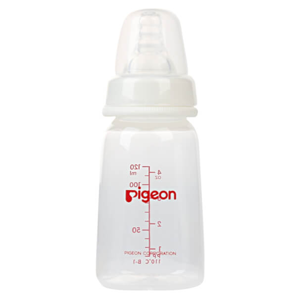 Combo 2 Bình sữa Pigeon nhựa PP BPA Free cổ hẹp vuông 120ml