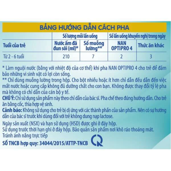 Sữa Nan Optipro 4 900g (2-6 tuổi)