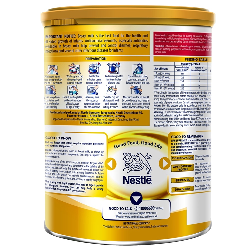 Sữa bột Nestle Supreme 1, 400g