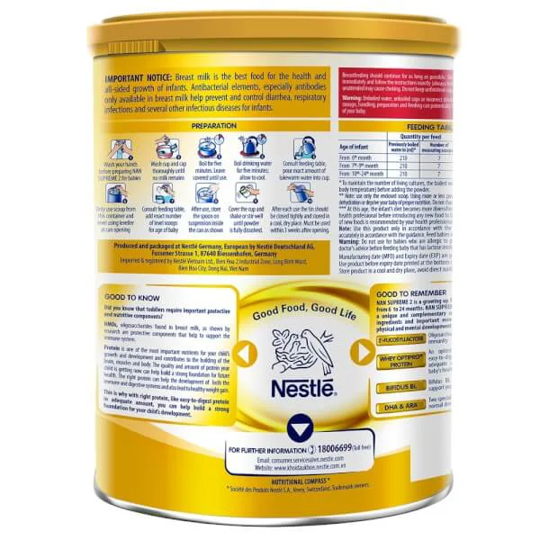 Sữa bột NAN Supreme 2, 800g