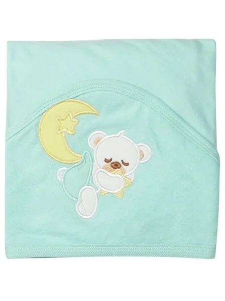 Khăn choàng sơ sinh CF Xanh ngọc