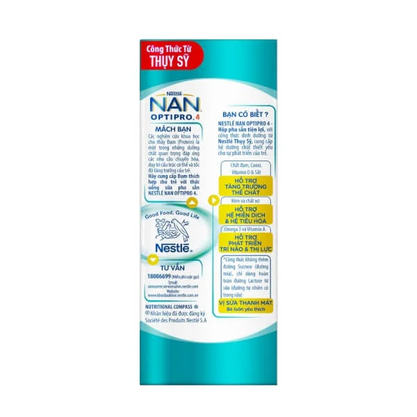 Thực phẩm bổ sung Nestlé NAN OPTIPRO 4 - Thùng 6 lốc