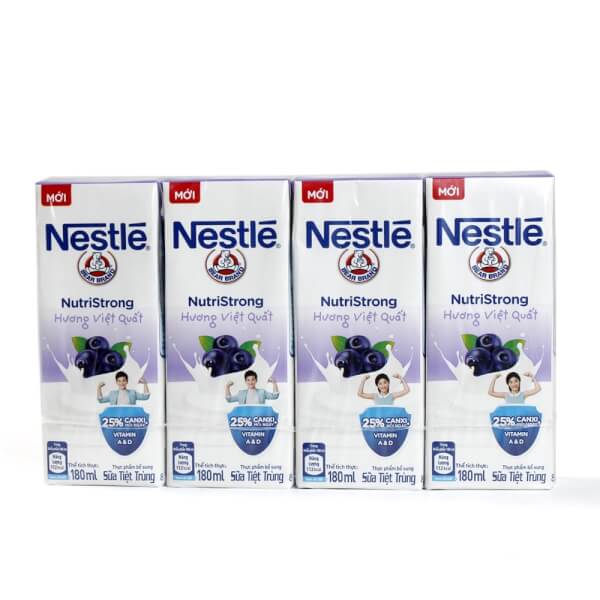 Thực Phẩm Bổ Sung Sữa Tiệt Trùng Nestlé Bear Brand Hương Việt Quất, 180ML - Thùng 12 lốc