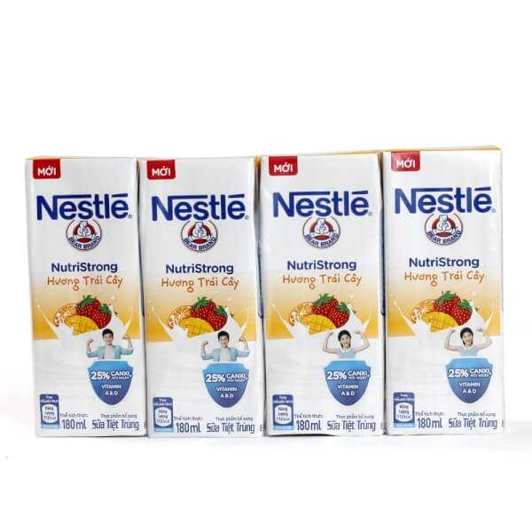 Thực Phẩm Bổ Sung Sữa Tiệt Trùng Nestlé Bear Brand Hương Trái Cây 180ml - Thùng 12 lốc