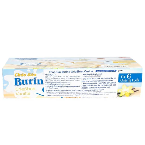 Cháo sữa Burine Grieβbrei vị Vanille dành cho trẻ từ 6 tháng tuổi 300g