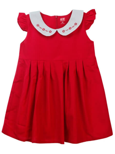 Đầm vải bé gái CF G099021 Đỏ