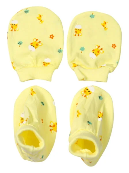 Bộ bao tay chân sơ sinh bo CF Vàng