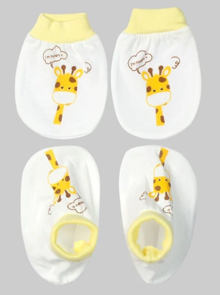 Bộ bao tay chân sơ sinh bo CF Vàng