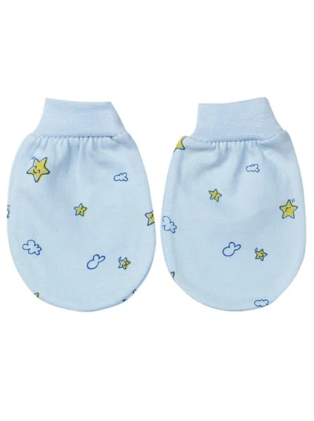 Bộ bao tay chân sơ sinh bo CF Xanh