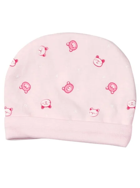 Bộ nón bao tay chân sơ sinh bo CF Hồng