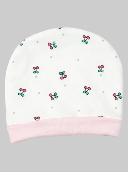 Bộ nón bao tay chân sơ sinh bo CF Hồng