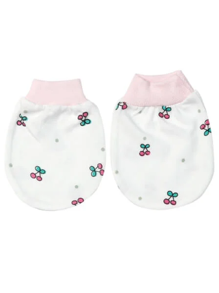 Bao tay sơ sinh bo in hoạ tiết 2 đôi CF Hồng