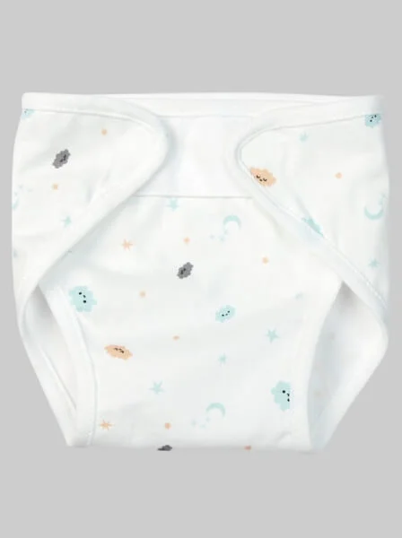 Tã vải sơ sinh dán 5 cái CF (cỡ 1/2/3, Trắng)