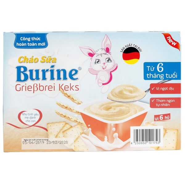 Combo 8 Cháo sữa Burine Grieβbrei Keks dành cho trẻ từ 6 tháng tuổi 300g