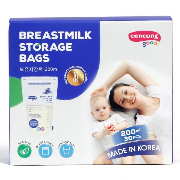 Túi trữ sữa cảm ứng nhiệt ConCung Good 200ml (30 túi/hộp)