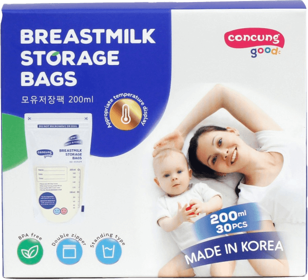 Túi trữ sữa cảm ứng nhiệt ConCung Good 200ml (30 túi/hộp)