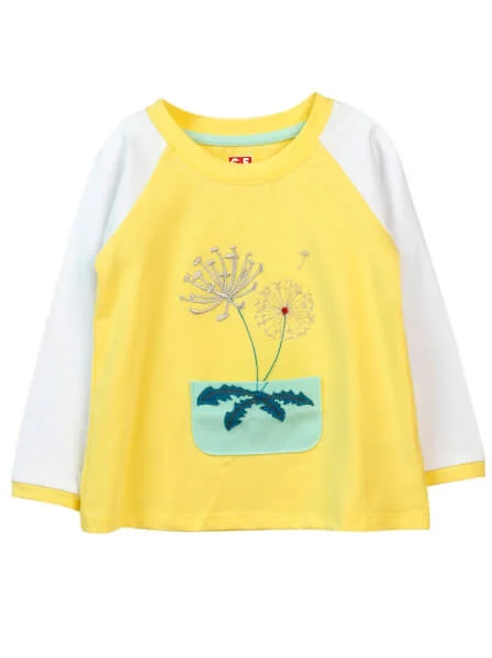 Bộ thun bé gái dài CF G019004 (2Y,Vàng)