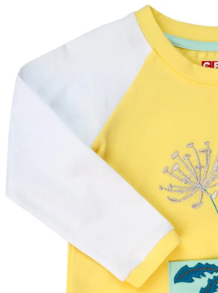 Bộ thun bé gái dài CF G019004 (2Y,Vàng)