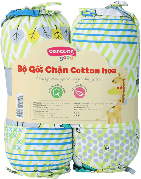 Bộ gối chặn cotton ConCung Good màu xanh