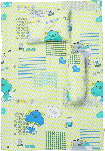 Bộ chăn gối cotton ConCung Good màu xanh