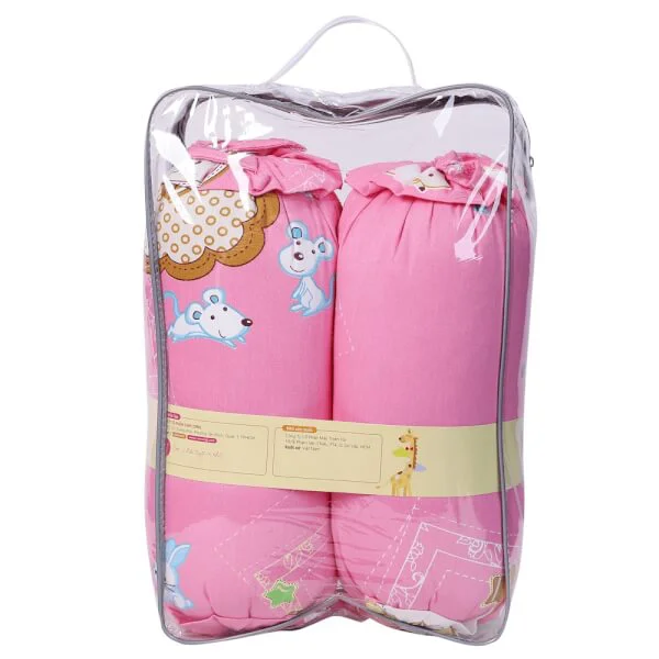 Bộ gối chặn cotton ConCung Good màu hồng