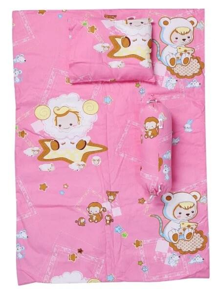 Bộ chăn gối cotton ConCung Good màu hồng