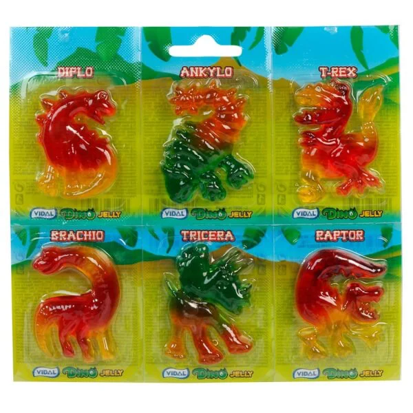 Vỉ Kẹo dẻo khủng long Vidal - Vidal Dino Jelly 66g
