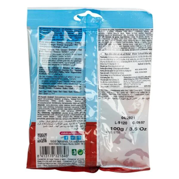 Kẹo dẻo chữ cái và số Vidal - Vidal School Mix Jelly 100g