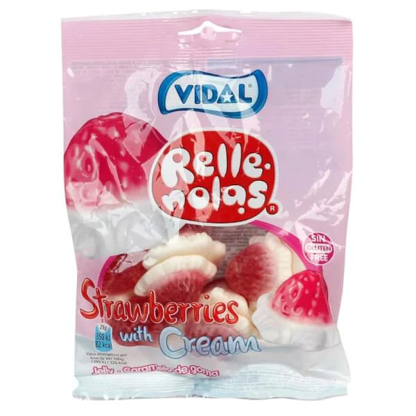 Kẹo dẻo hương dâu và kem nhân thạch Vidal - Vidal Jelly Filled Strawberries with Cream 100g