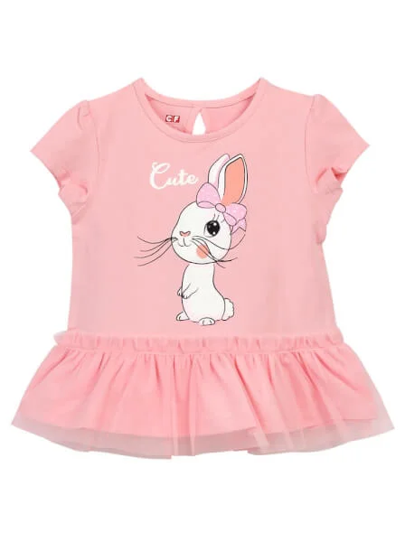 Áo thun bé gái tay ngắn CF G119004 (9M,Hồng)