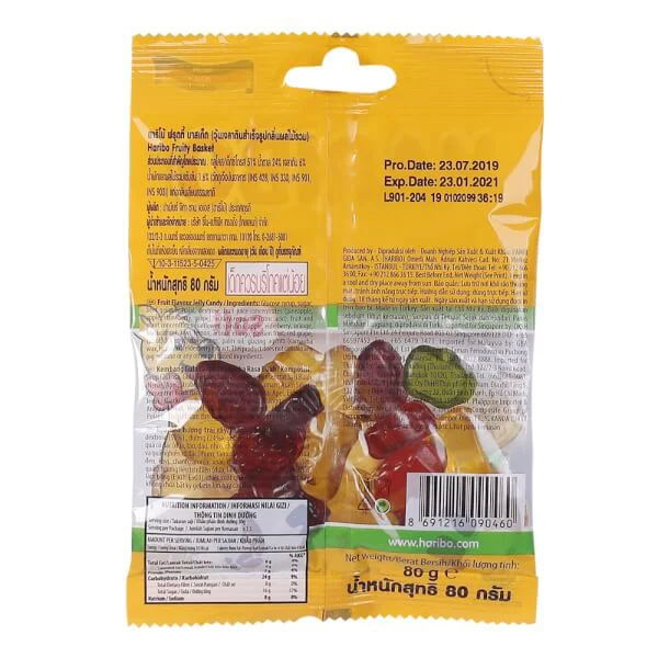 Kẹo dẻo Haribo Fruity basket 80g