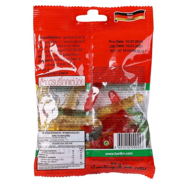 Kẹo dẻo Haribo Worms 80g