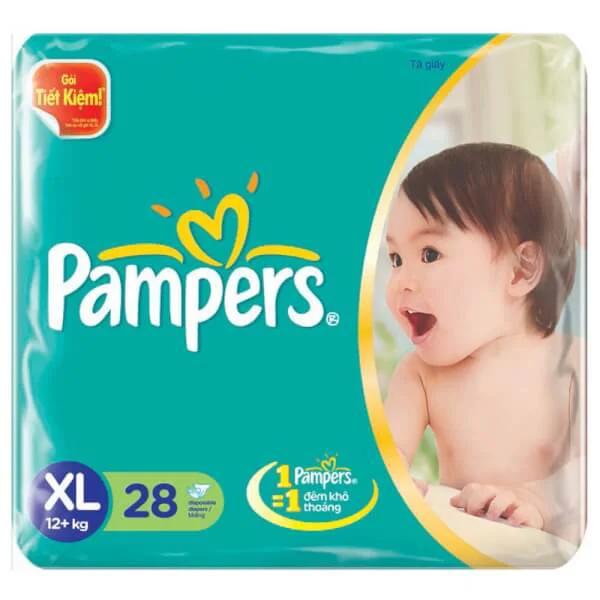 Tã dán Pampers tiết kiệm, size XL, trên 12kg, 28 miếng