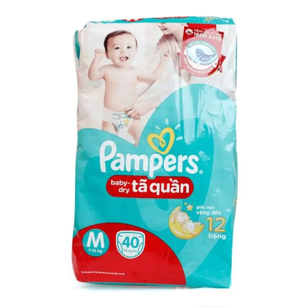 Tã quần Pampers tiết kiệm new M, 7-12kg, 40 miếng