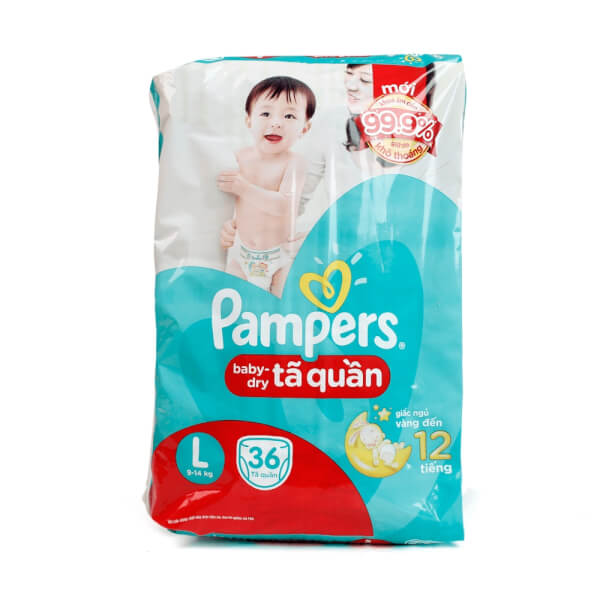 Tã quần Pampers tiết kiệm New L, 9-14kg, 36 miếng