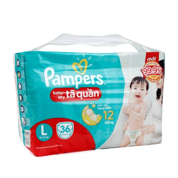 Tã quần Pampers tiết kiệm New L, 9-14kg, 36 miếng