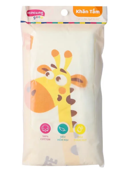 Combo 2 Khăn tắm cotton ConCung Good BM9T màu vàng