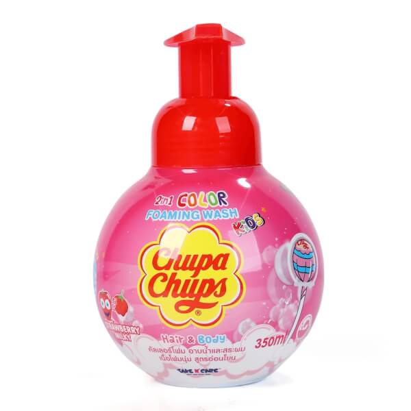 Combo 2 Tắm gội toàn thân tạo bọt hương kẹo dâu Chupa Chups 350ml