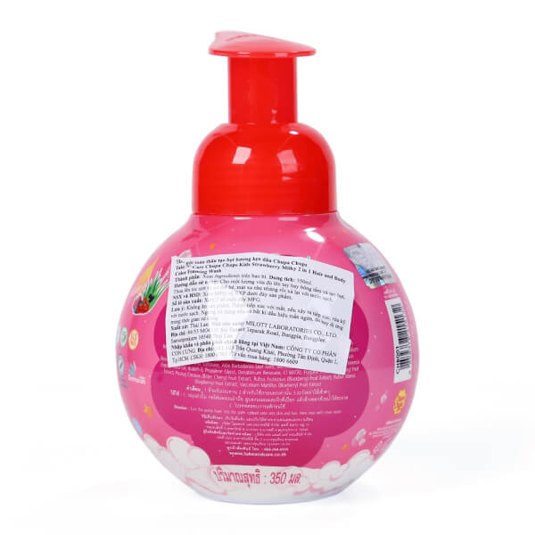 Combo 2 Tắm gội toàn thân tạo bọt hương kẹo dâu Chupa Chups 350ml