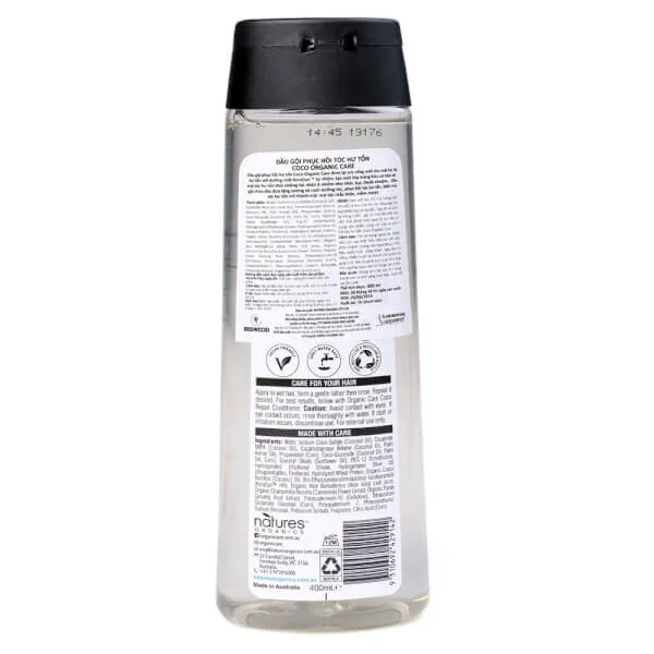 Dầu gội phục hồi tóc hư tổn Coco Organic care 400ml