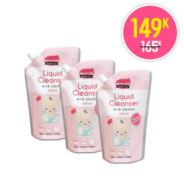Combo 3 Nước rửa bình sữa Hàn Quốc ConCung Gentle Care, túi 500ML