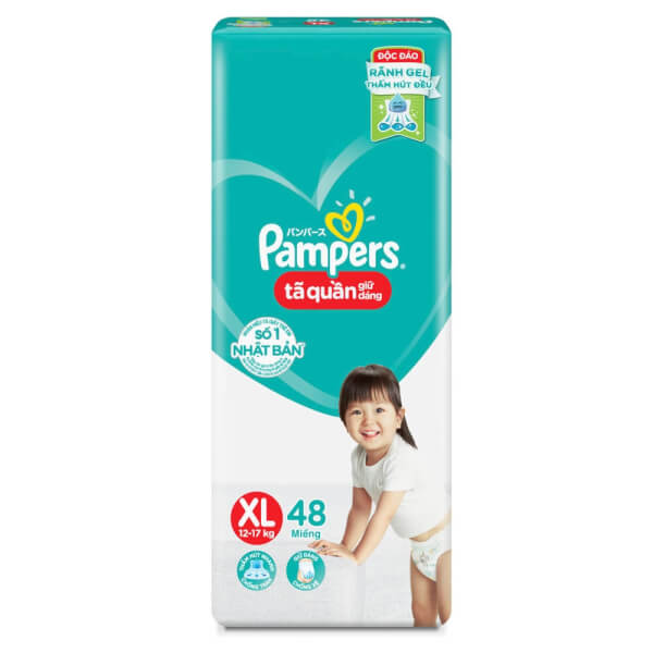 Bỉm tã quần Nhật Pampers Jumbo size XL 48 miếng (12-17 kg)