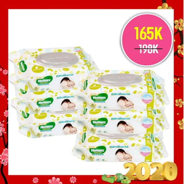 Combo 6 bịch Khăn ướt Huggies 64 miếng
