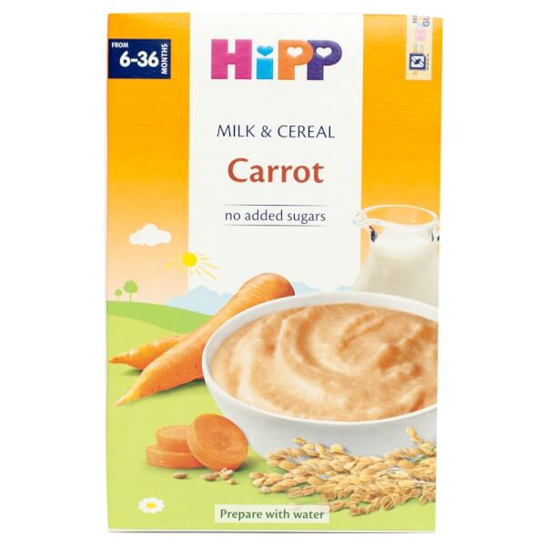 Bột sữa và ngũ cốc rau củ DD HiPP - Cà rốt 250g
