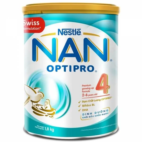 Combo 2 lon Sữa Nan Optipro 4 1.8kg (2-6 tuổi)