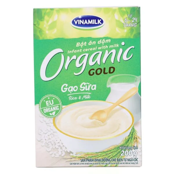 Combo 2 Bột ăn dặm gạo sữa - Vinamilk Organic Gold 200g