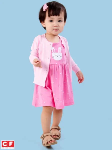 Áo khoác len bé gái CF G089019 Hồng