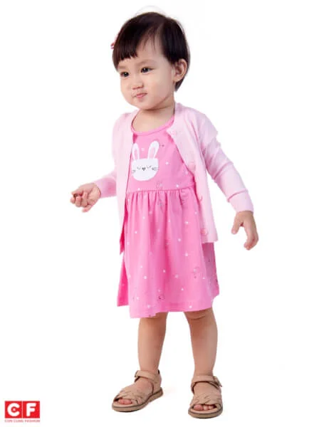 Áo khoác len bé gái CF G089019 Hồng