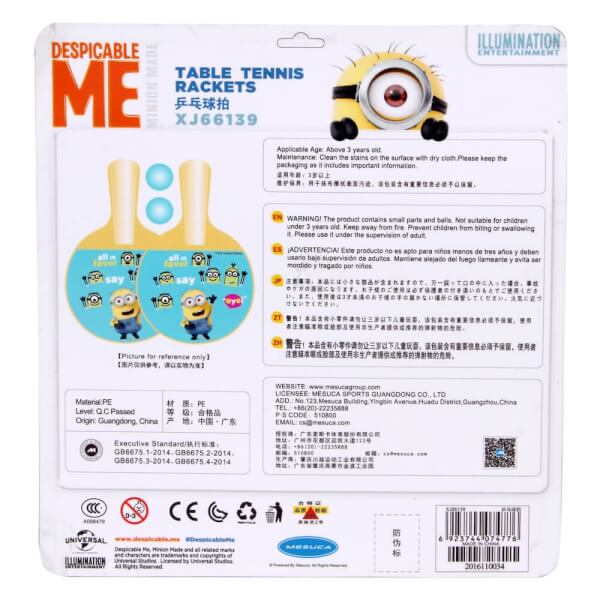 Bộ vợt bóng bàn Minion XJ66139